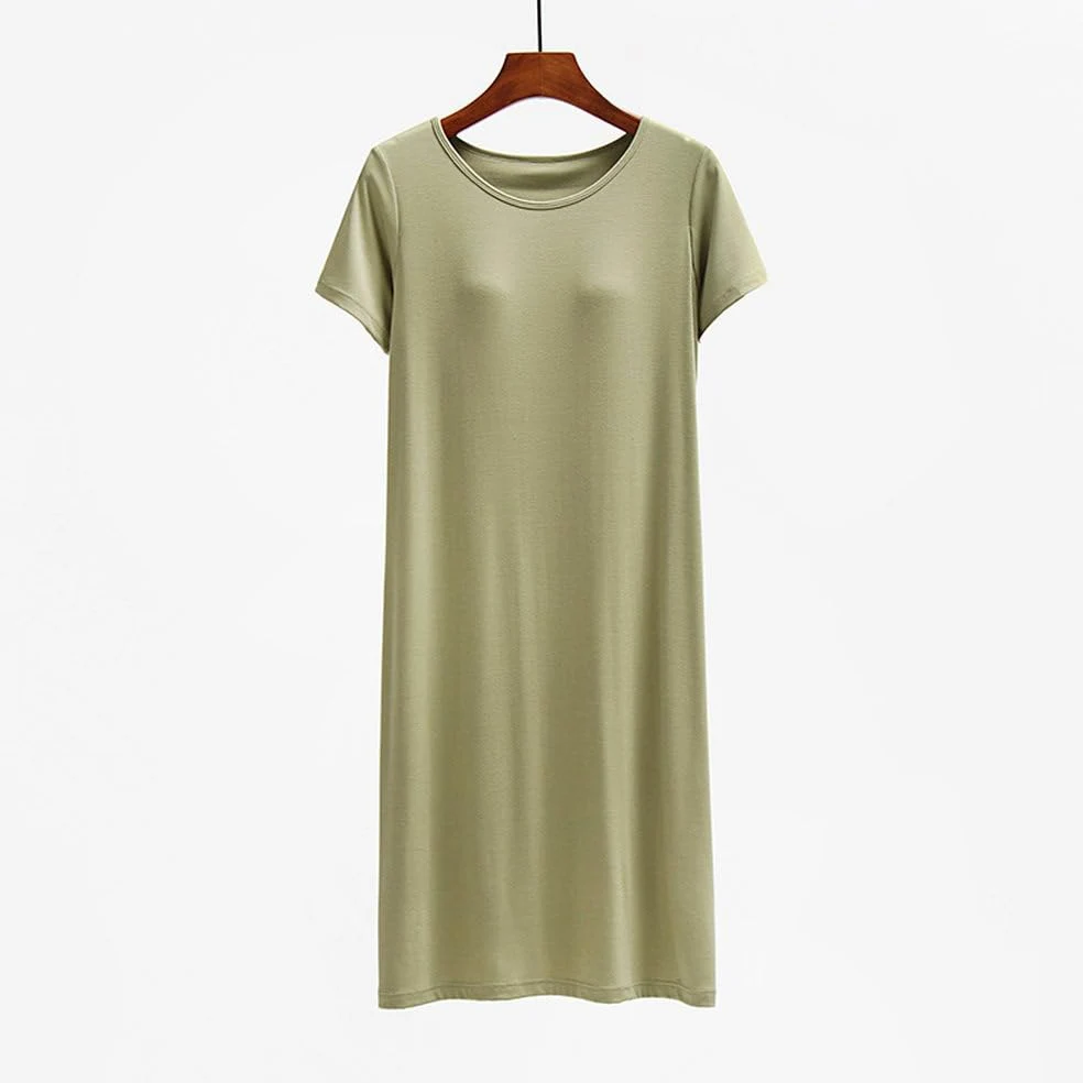Camisón para Mujer - Camisones De Modal Cómodos para Mujer, Ropa De Dormir Informal con Relleno En El Pecho, Camisón Femenino, Vestido De Dormir para Primavera Y Verano