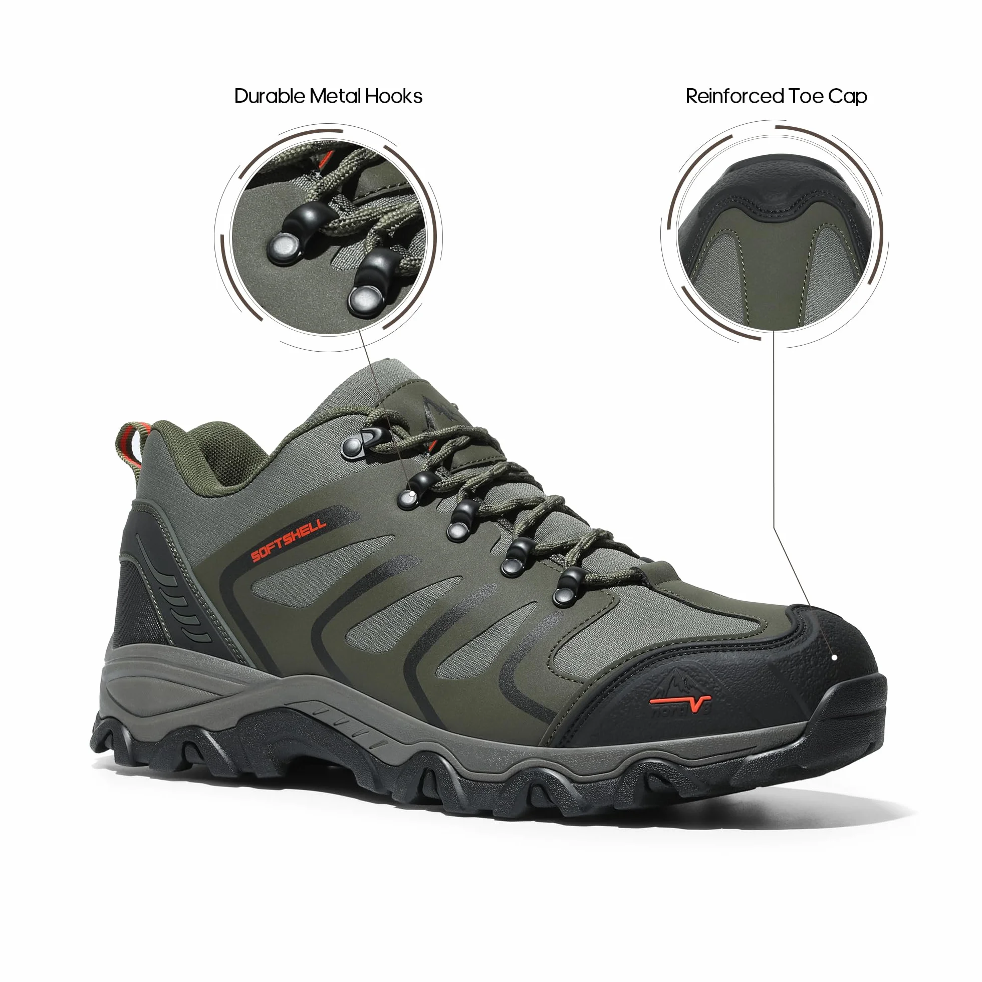NORTIV 8 Zapatos de Senderismo Hombres Zapatillas Trekking Impermeables Botas Montaña Ligeros al Aire Libre