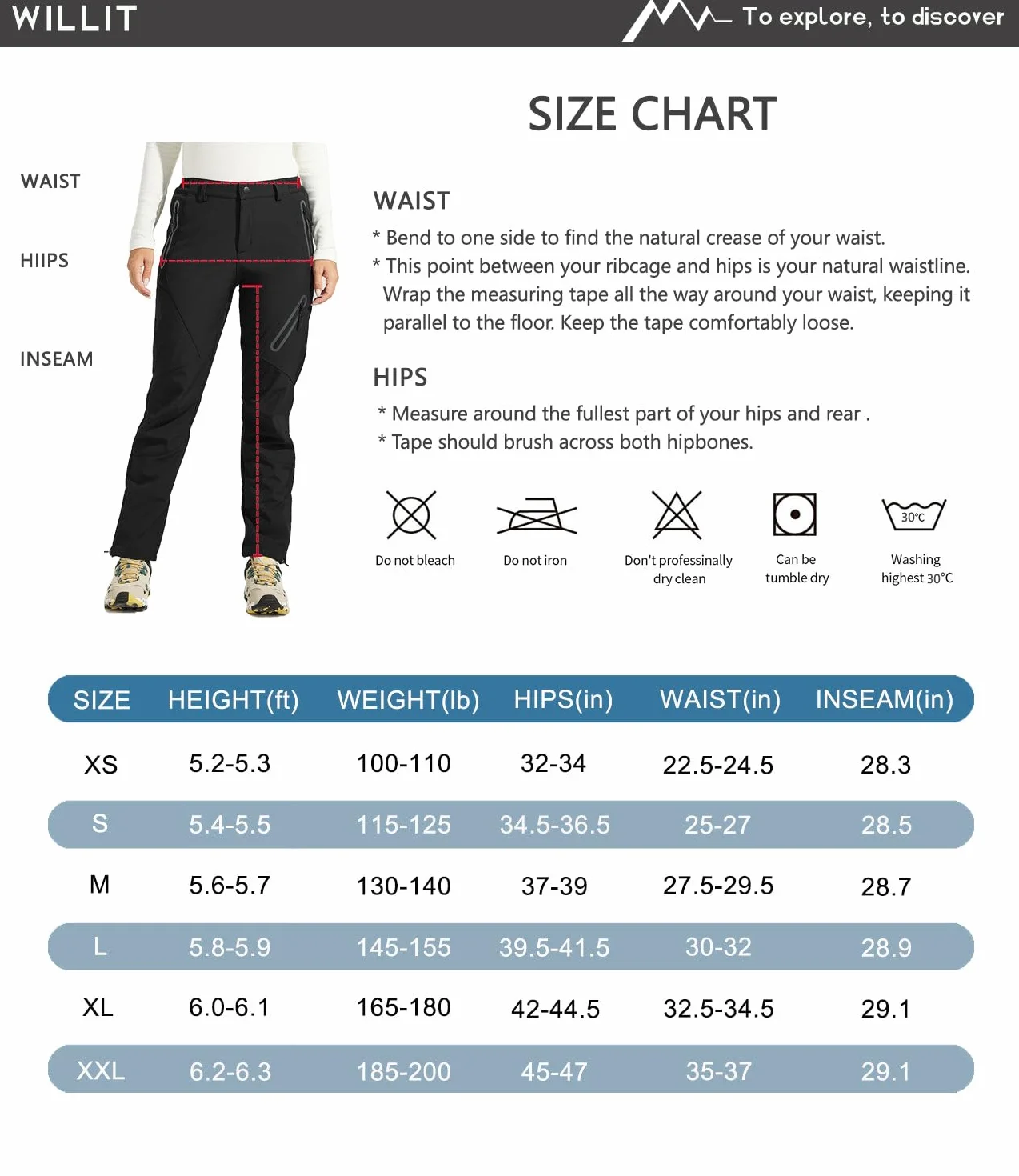 Willit Pantalones de invierno impermeables para mujer senderismo cálidos aislados
