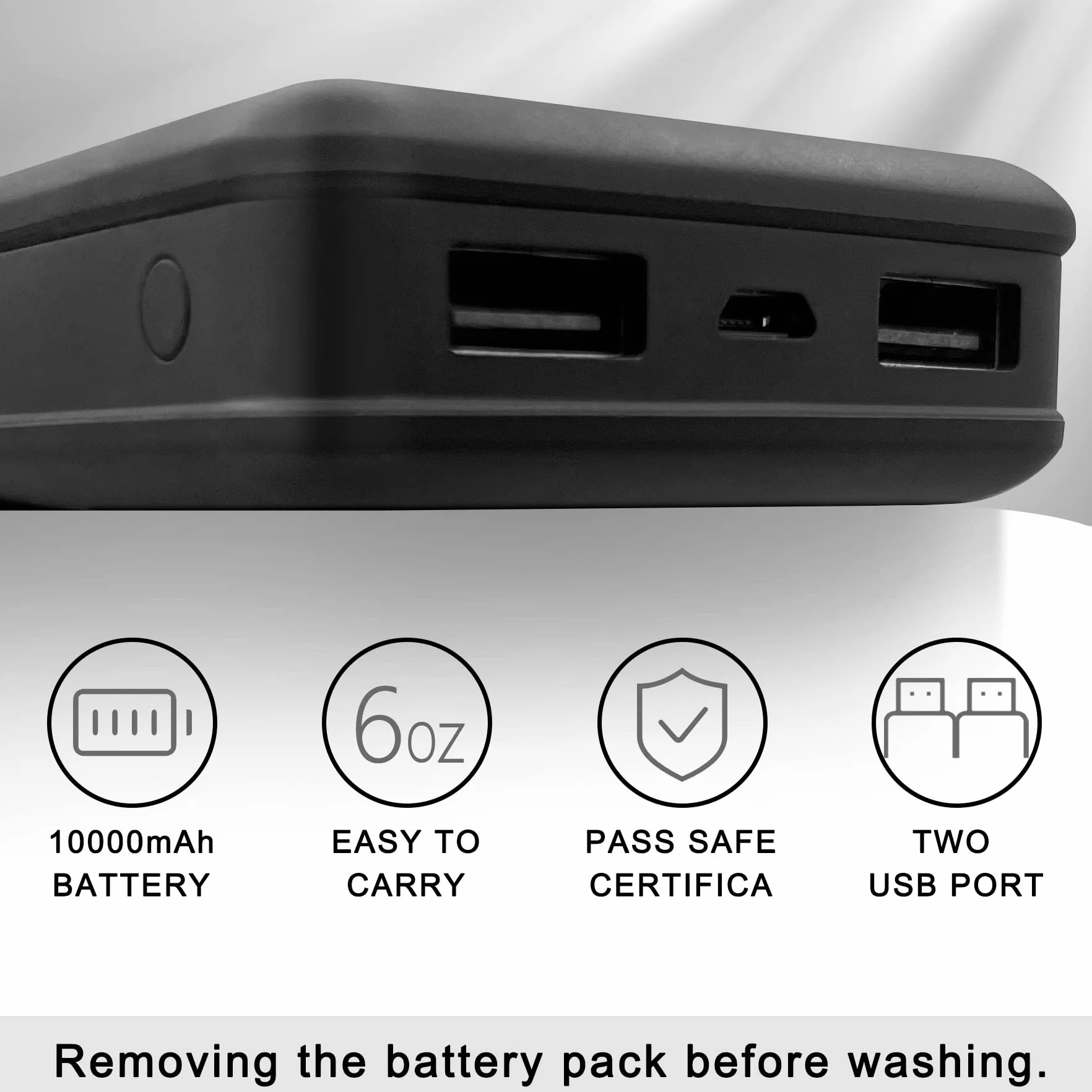 Chaleco calefactable mujer 10000mAh 3 niveles calor 4 zonas sin mangas