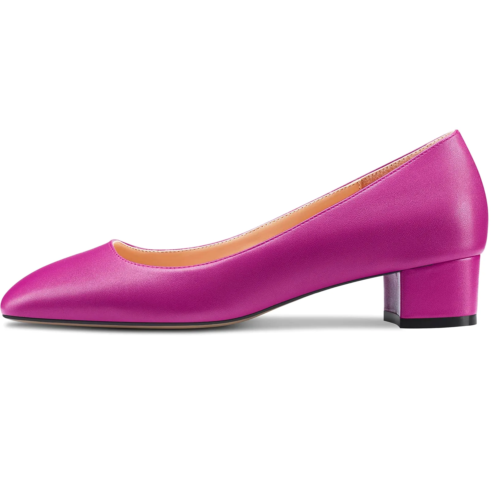 HEUIVZAR Mujer Heel Pumps Cuadrada Punta Gatito Bajos Ancho Chunky Heel Slip-on Matte Dress Zapatos Novia Vacaciones 3.5 CM