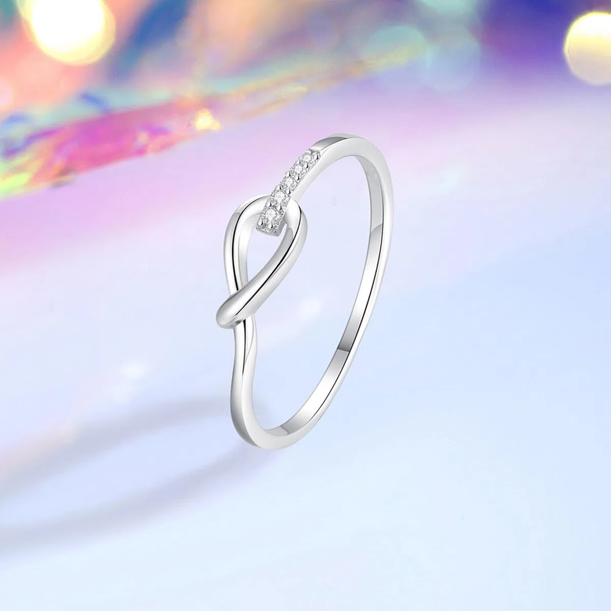 Anillo de boda para mujer, diamante y oro auténtico, oro blanco, delicado