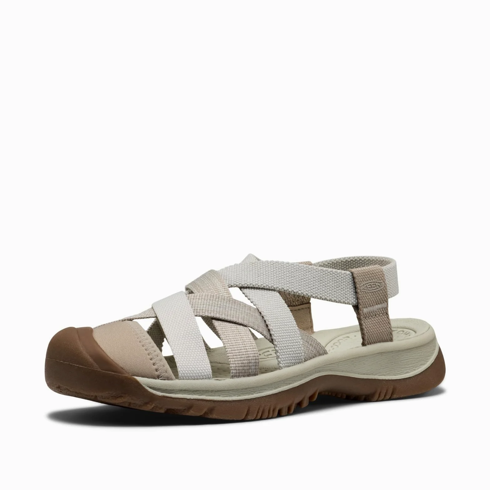 KEEN Whisper Lattice - Sandalias para mujer, color gris pardo/abedul plateado, talla 5, Plaza Taupe Silver Birch, 38 EU