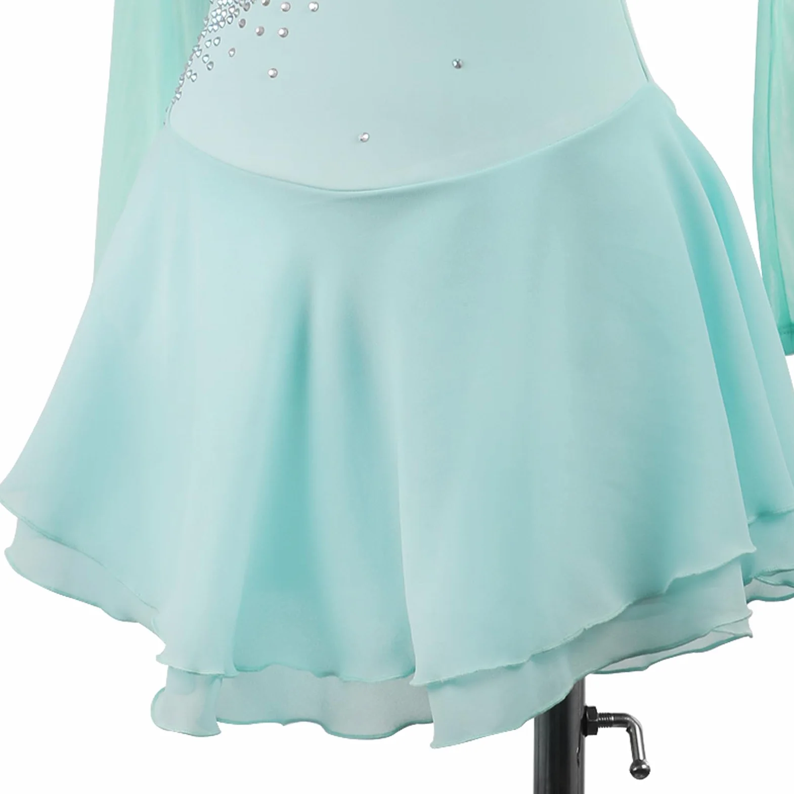 Vestido de Patinaje Artístico para Niñas Maillot de Patinaje sobre Hielo para Mujeres Traje Brillante con Pedrería Traje de Gimnasia Rítmica