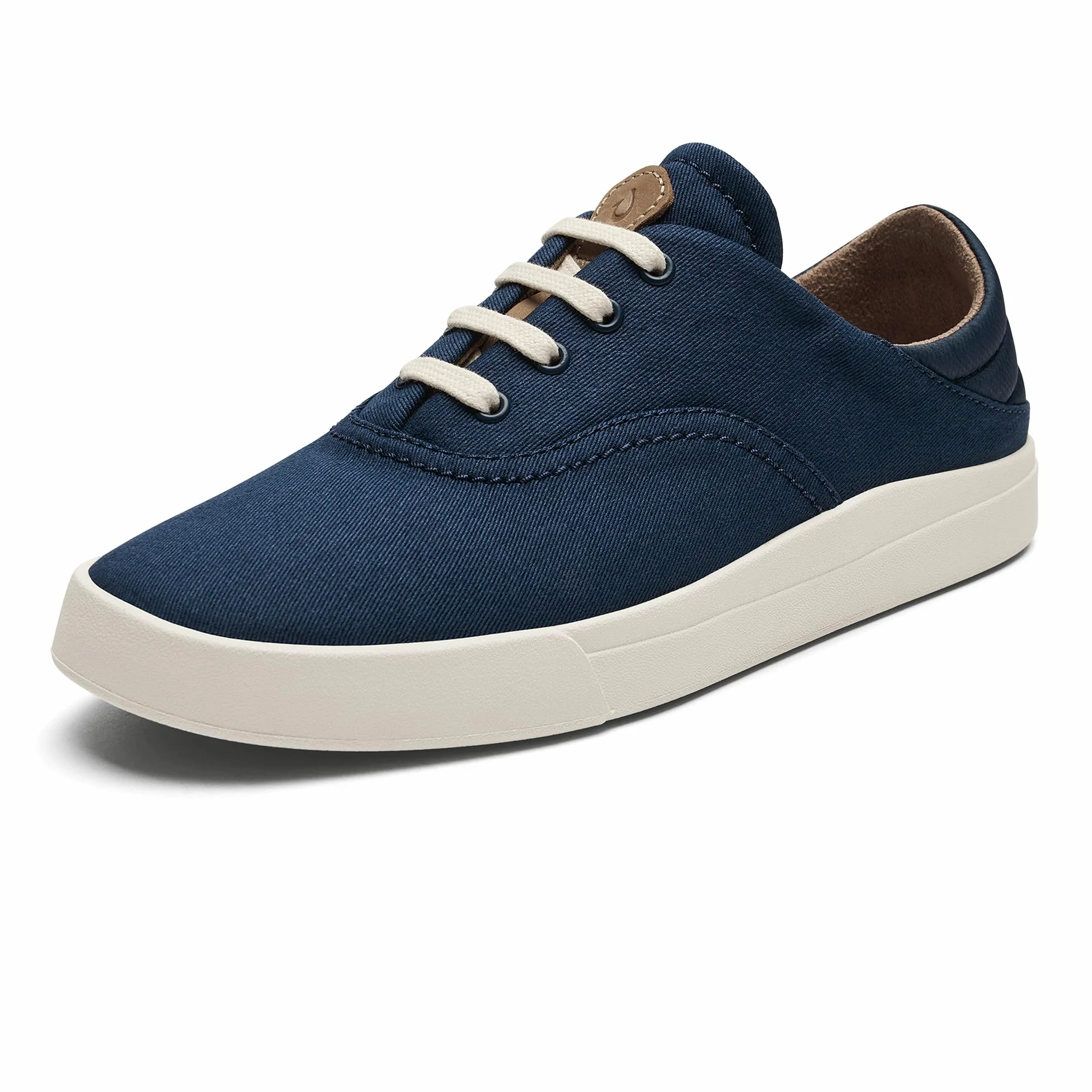 OLUKAI Kohu - Tenis de uso diario para mujer, lona ligera y diseño clásico de cordones, comodidad y apoyo durante todo el día, azul marino/azul marino, 37.5 EU