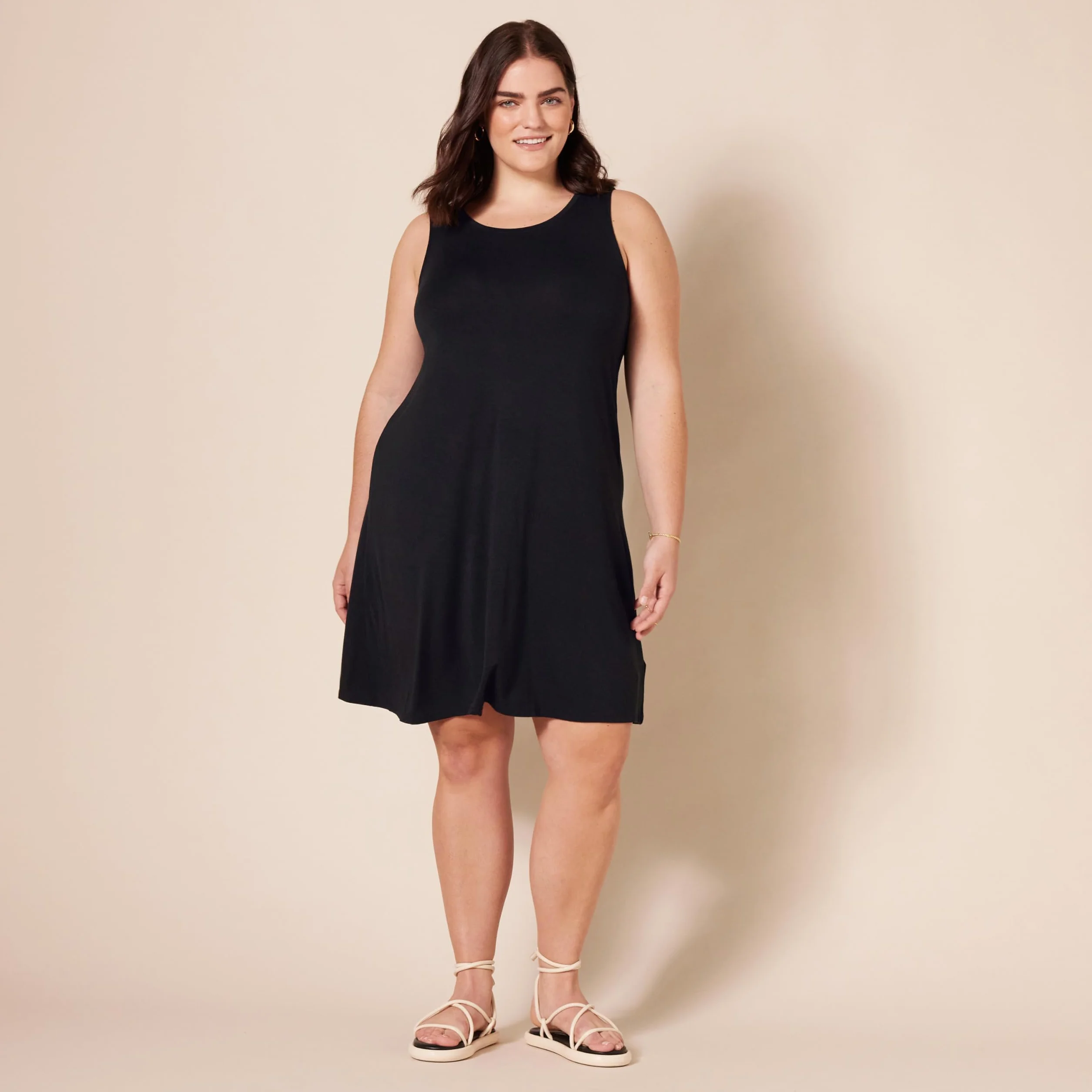 Amazon Essentials Vestido sin Mangas con Vuelo Mujer Talla Grande