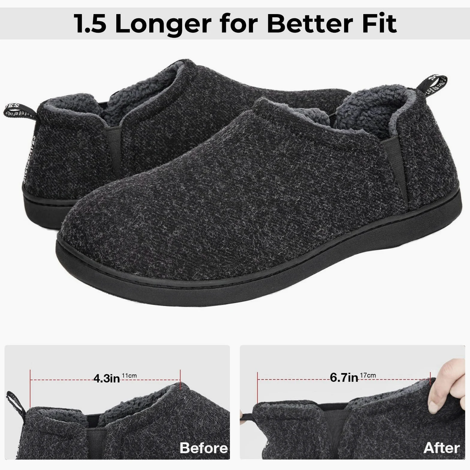 Snug Leaves Pantuflas hombre lana sintética, cómodas y cálidas para el invierno