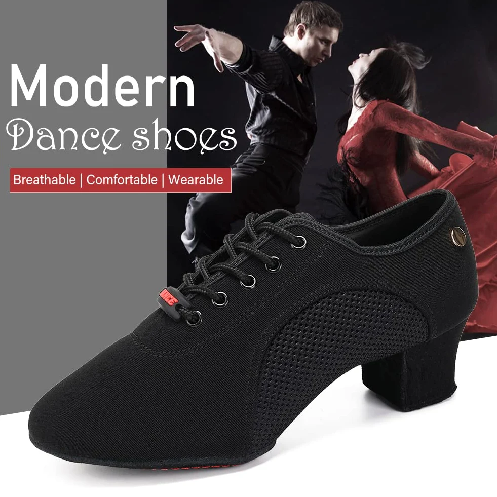JUODVMP Zapatos De Baile Latinoamericanos Cerrados para Mujer con Cordones Salsa Tango Jazz Zapatos De Baile Training,Modelo ES-NJB