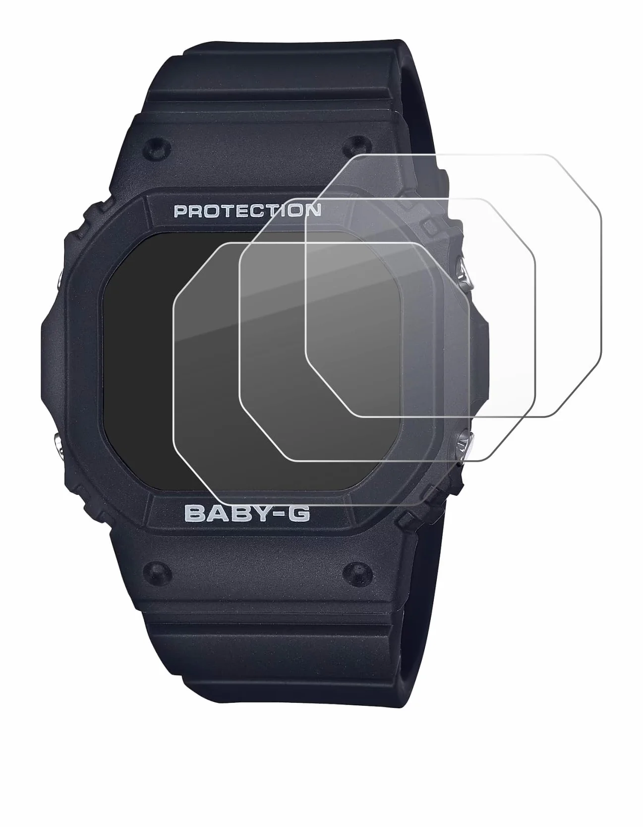 BROTECT Protector Pantalla Cristal para Casio Baby-G BGD-565 Protector Vidrio (3 Unidades) - [Dureza 9H, Anti-Arañazos]