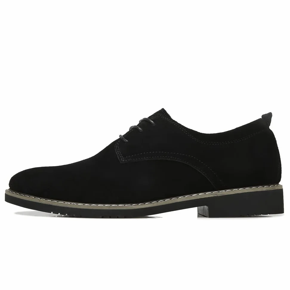 Zapatos Oxford de ante para hombre, estilo clásico británico, mocasines con borlas para uso casual y de negocios, suela suave para conducir, Negro -, 42 EU