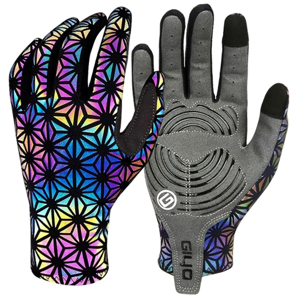 Guantes de Ciclismo, Ropa de Ciclismo, Compatibles con Pantallas Táctiles, de Dedos Completos, Antideslizantes, Transpirables, Guantes Funcionales Par