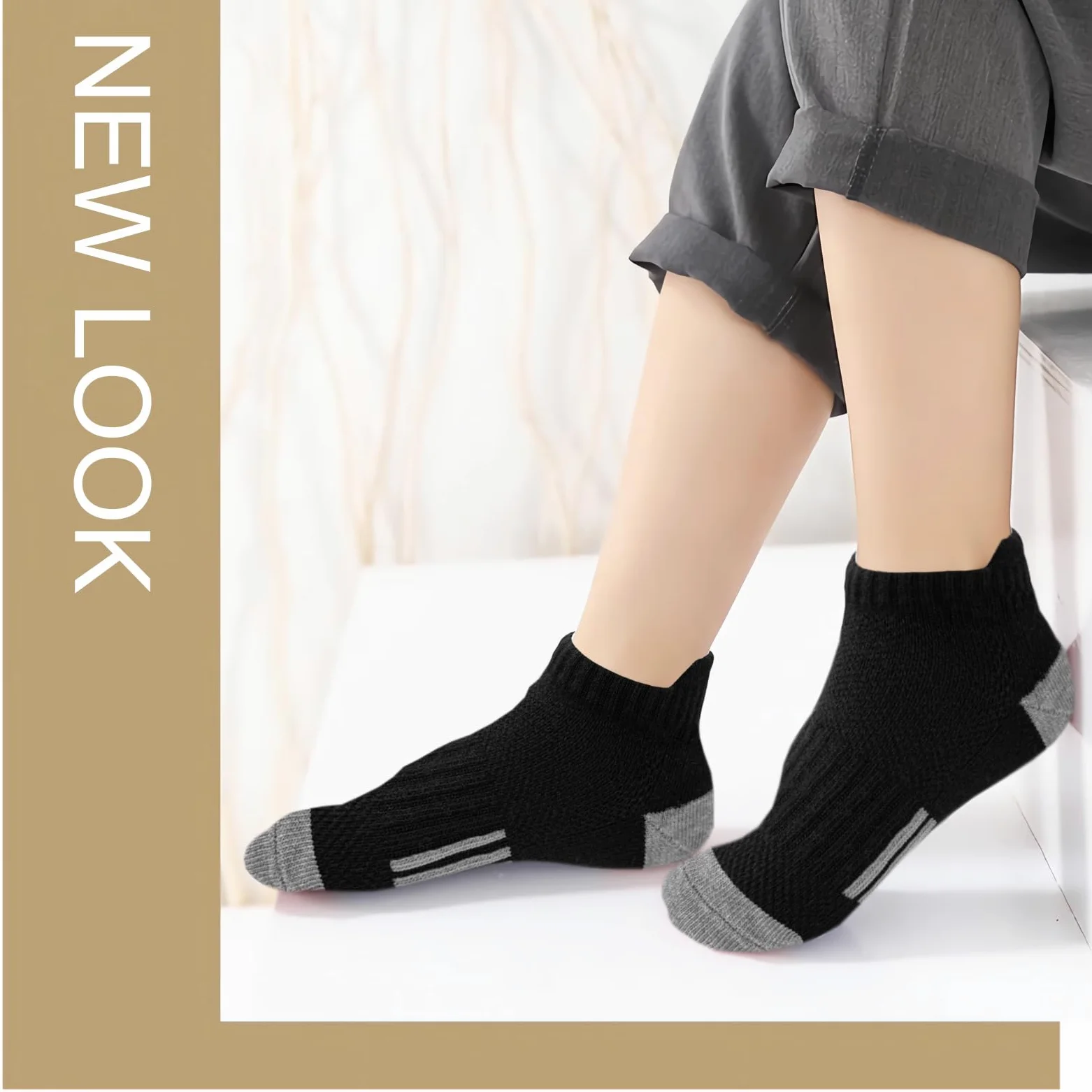 Bemeol Calcetines para niños, 18 pares de calcetines de tobillo para correr, atléticos, calcetines de tobillo de corte bajo para niños pequeños y grandes (10-14 años)