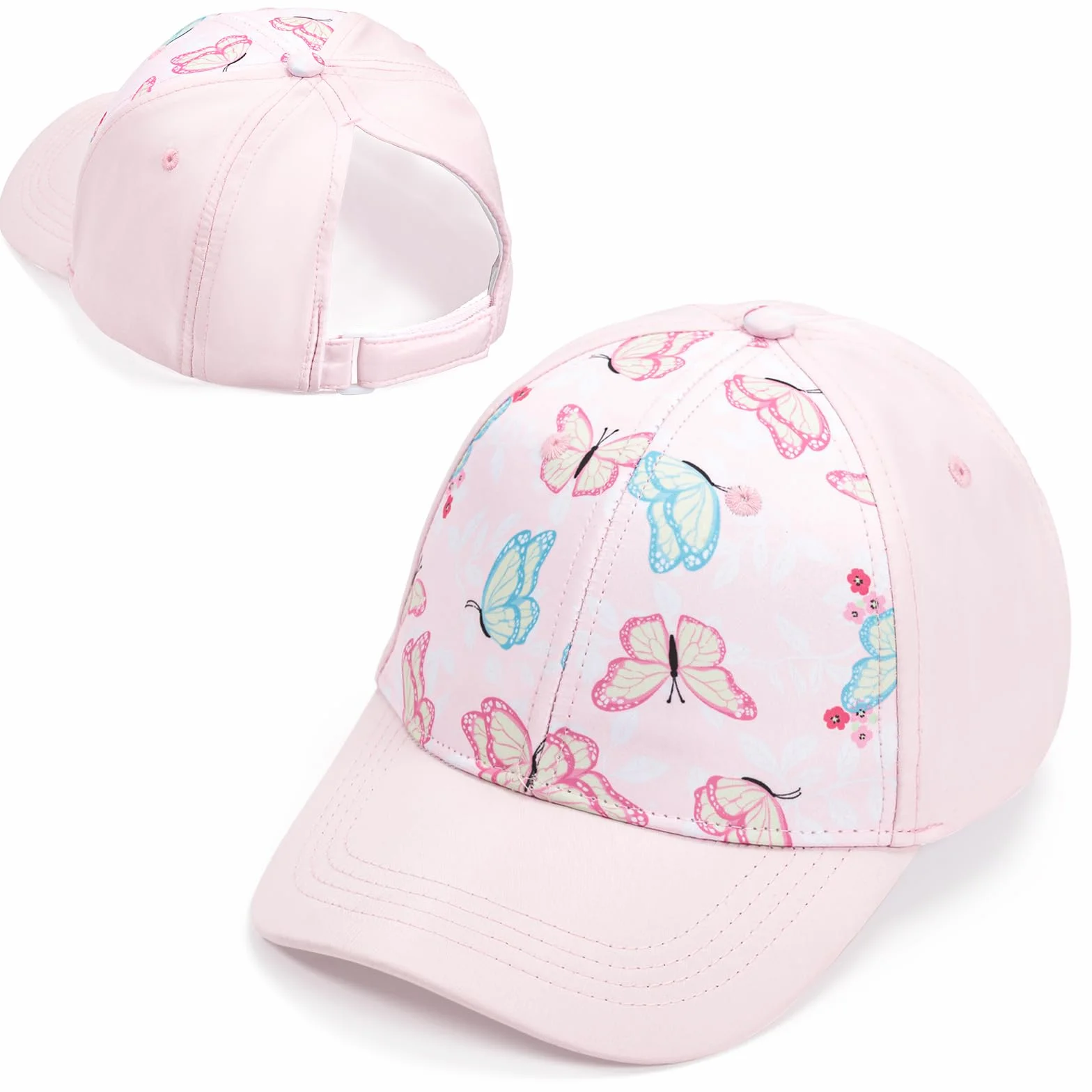 Czapka Dziecięca Baseball Trucker 6-8 lat Visera z Otworem na Kucyk Regulowana Ochrona UV 53cm