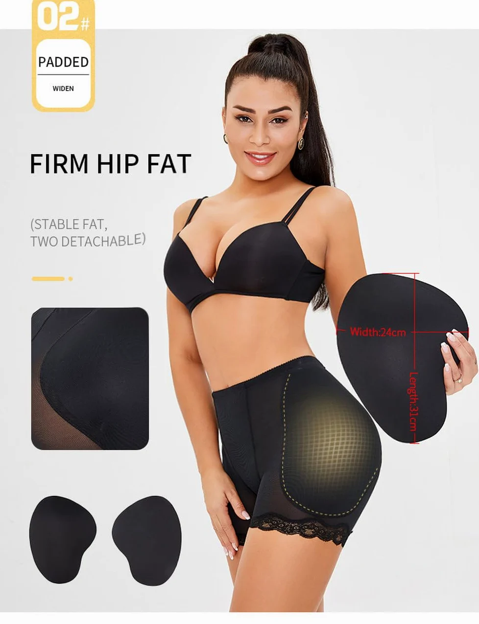 Bragas Levantadoras De Glúteos - Faja Moldeadora De Realce De Glúteos Para Mujer, Bragas De Cintura Baja Para Realzar Las Caderas, Mono De Talla Grande, Almohadillas Adelgazantes Para El Abdomen