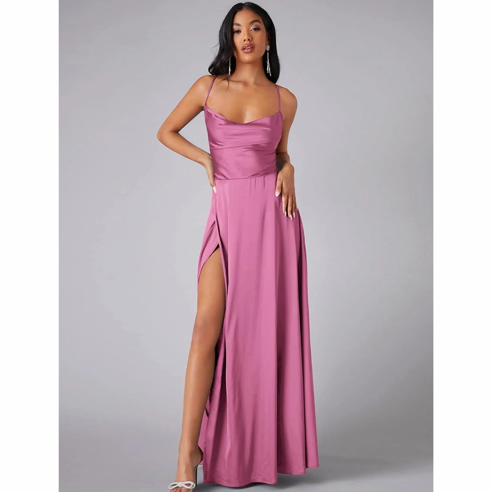 Vestido de verano para mujer, sin mangas, con abertura lateral, falda de noche, elegante, acampanada, casual, ajustado, cintura alta, HUTALIM