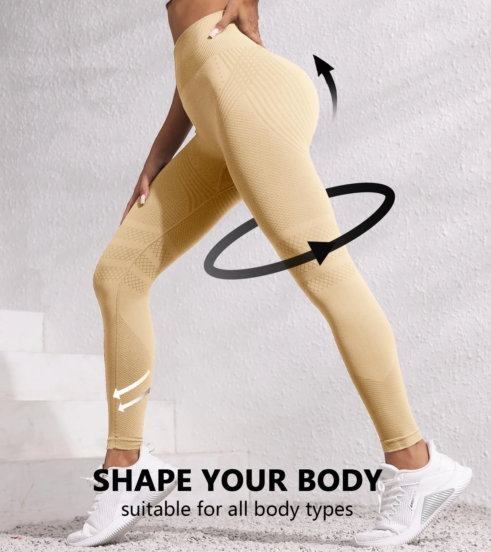 Scrunch Butt Leggings para Mujer Deportivos Cintura Alta Anticelulíticos Pantalones Largos Compresión Moldeadores Levantar el Trasero Pantalones Yoga Gym Correr Leggings Elásticos sin Costuras