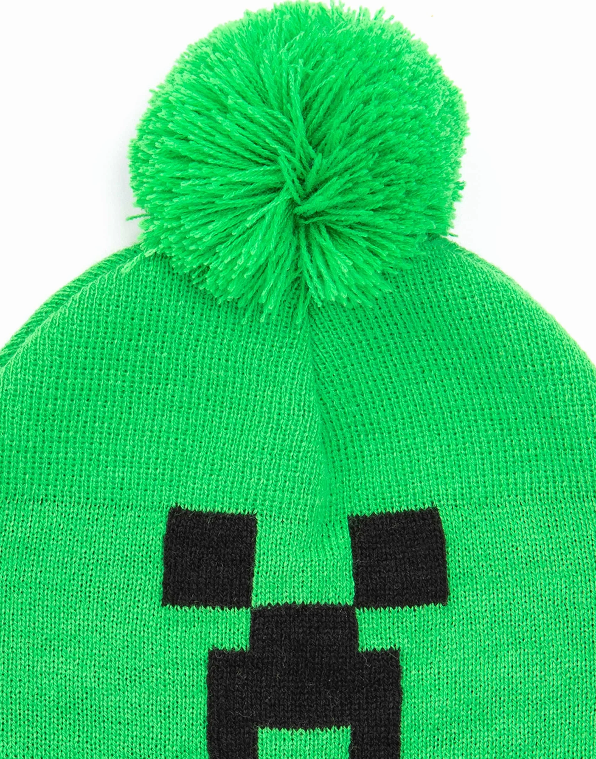 Minecraft Kids Bobble Hat Gloves Set Creeper - Gorro de punto para gamer, talla única, Negro, talla única