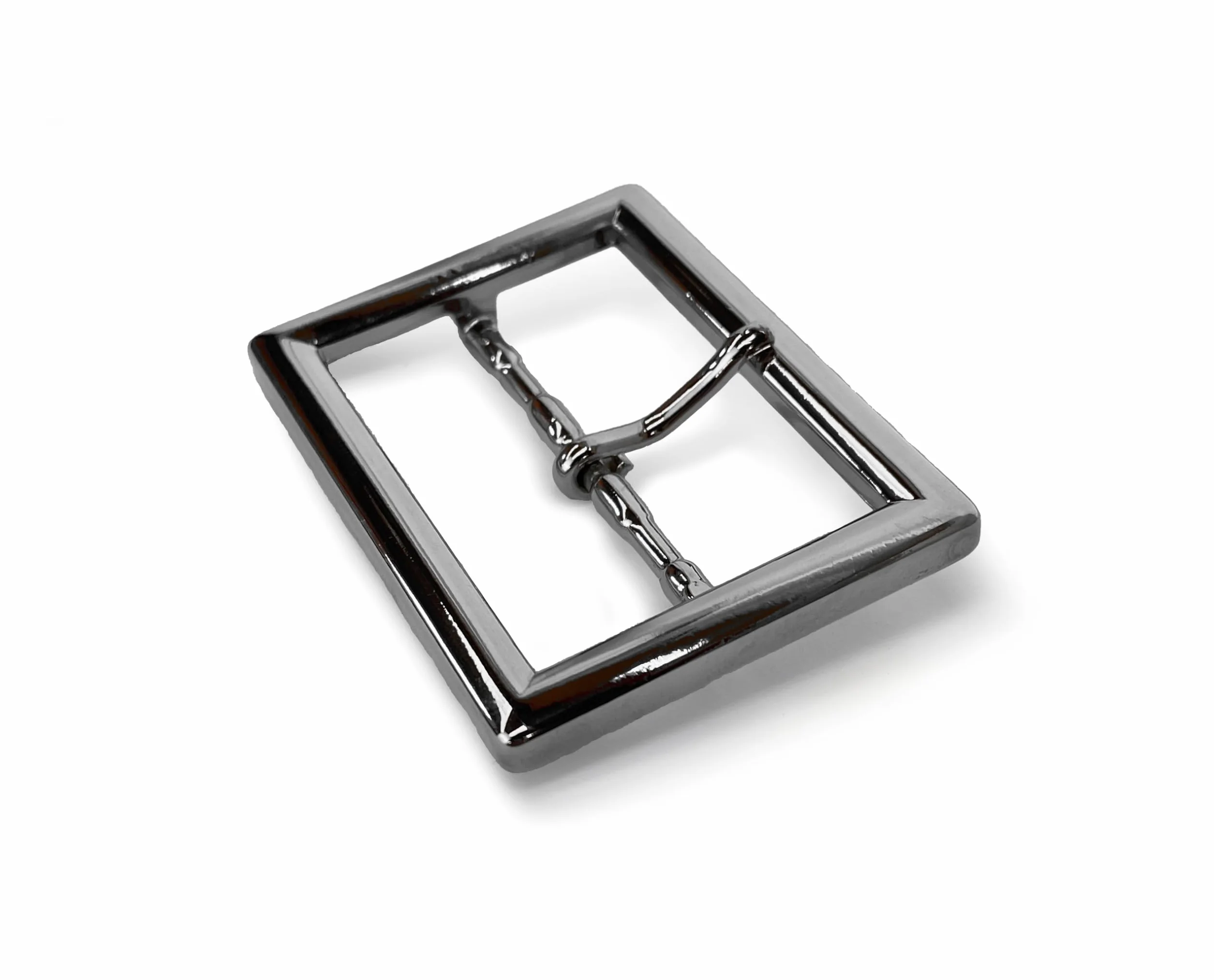 almela - Hebilla cinturón doble con acabado en plata brillo de 50mm de ancho - 5cm | Buckle belt