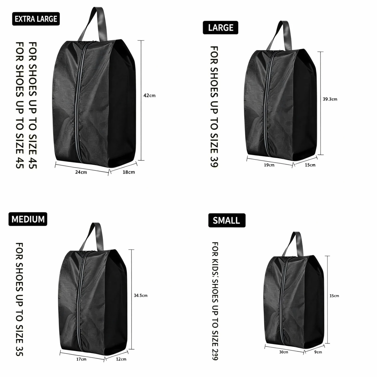 Bolsa para Zapatos Paquete de 2 o 4 Bolsas Almacenamiento Zapatos Impermeables Nailon portátiles