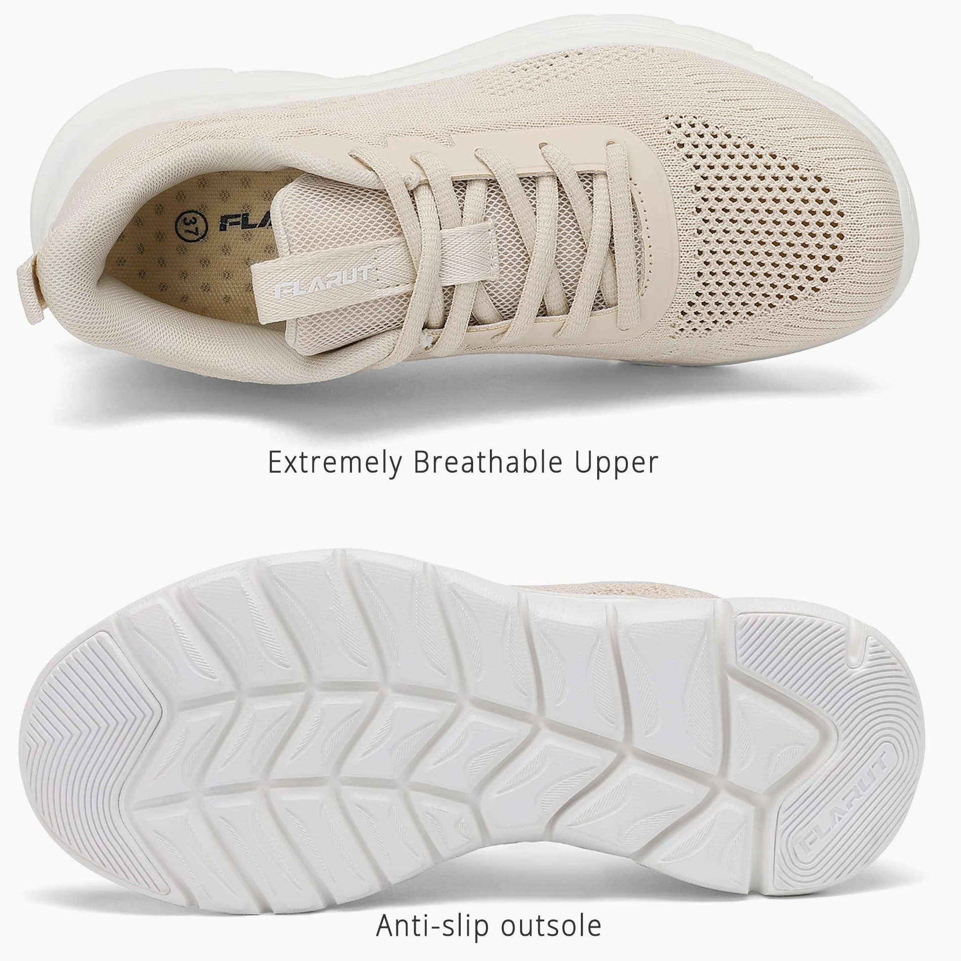 FLARUT Zapatillas Running Mujer Transpirables Ligeras con Malla, Antideslizantes, Amortiguación, Ideales para Caminar, Fitness, Jogging, Gimnasio y Exterior