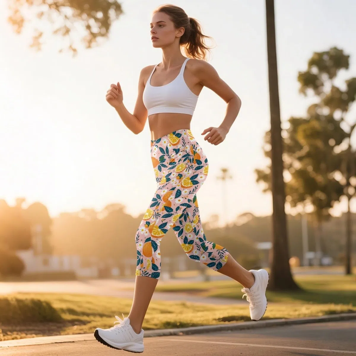 Amzbeauty Leggings de yoga capri de cintura alta para mujer, longitud 3/4, con bolsillos, control de abdomen, pantalones de yoga para mujer, deportes, correr