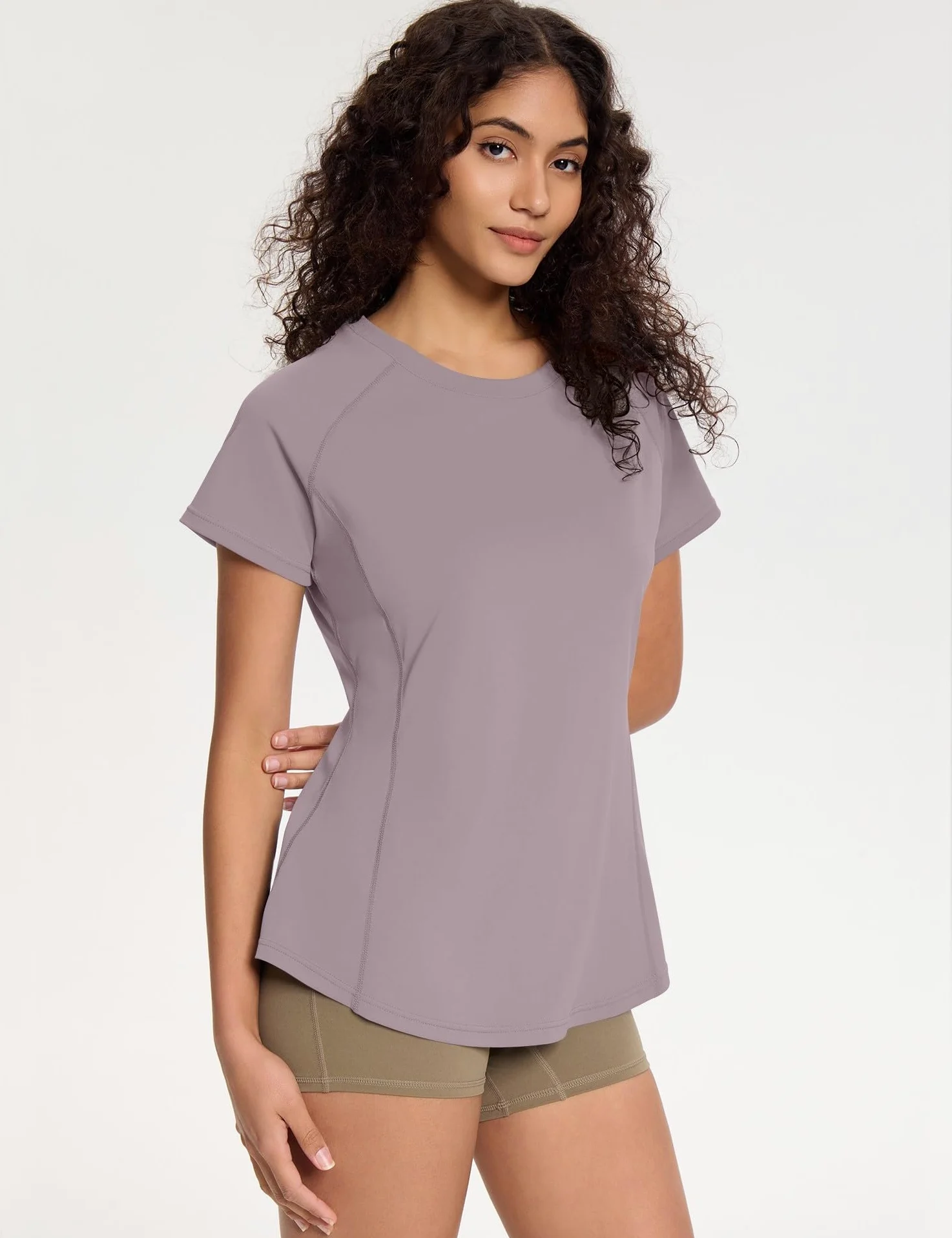 Loovoo Camisetas de entrenamiento para mujer, holgadas, transpirables, de secado rápido, para gimnasio, atlética