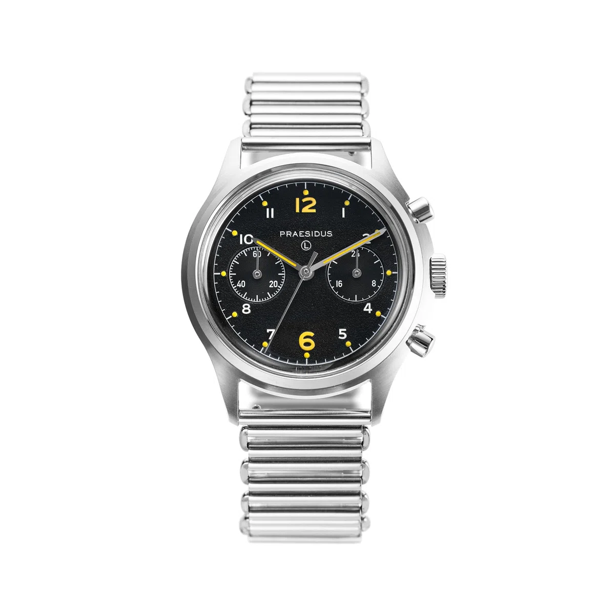 PRAESIDUS | Pilot Asymmetrical Chrono-76 - Reloj cronógrafo, Relojes de Pulsera Masculinos - Piloto, Militar - Caja 38mm, ensamblados en EE. UU. | Mecánica, Regalos para Hombres