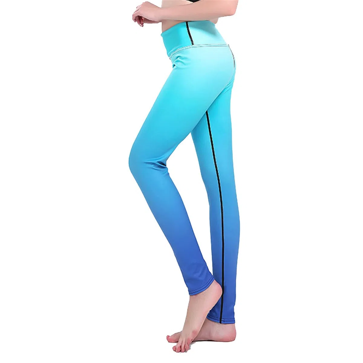 Mujer Niña Gimnasio Leggings Yoga Pantalones, Pantalones de Yoga elásticos de Color degradado for mujer, mallas con Control de barriga de cintura alta, pantalones ajustados de secado rápido con realce