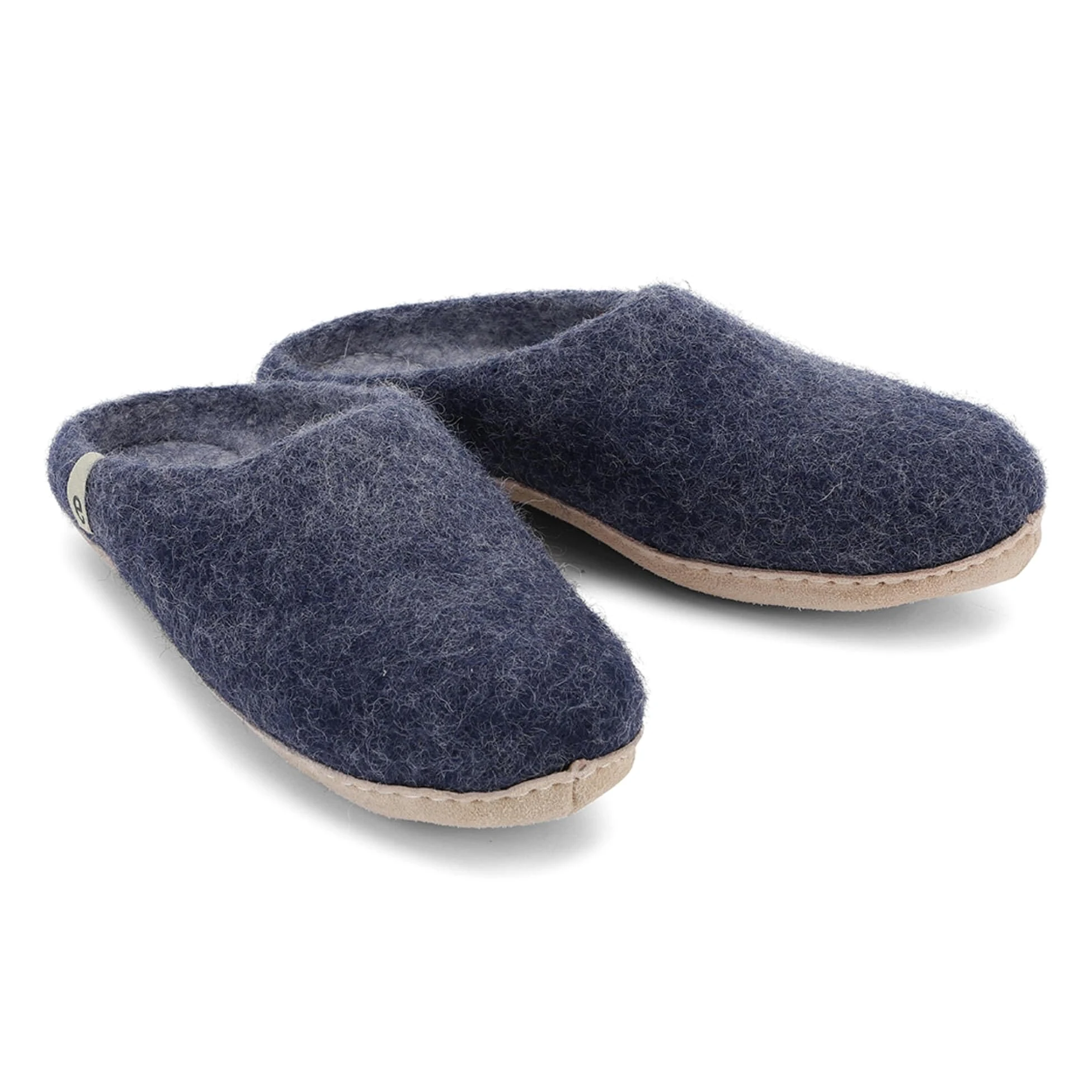 egos Pantuflas azules para hombre y mujer con lana 100 % natural, cómodas zapatillas de cabaña para verano e invierno