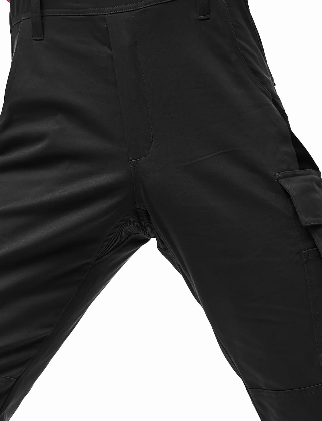 strongAnt Pantalón de trabajo para hombres, pantalón con tirantes de estiramiento, pantalón de trabajo con bolsillos para rodilleras, negro, gris, blanco