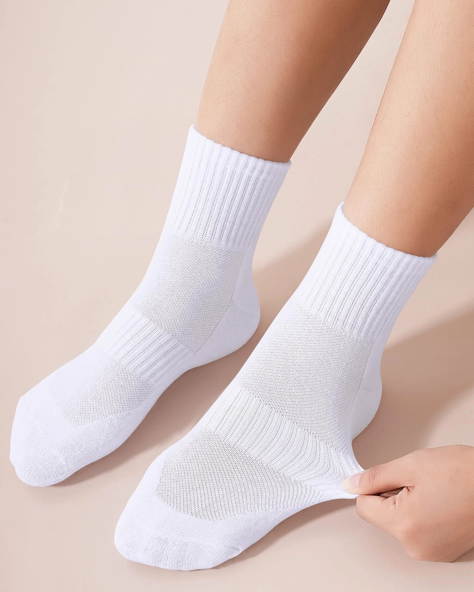 BOOPH 6 pares de calcetines de tobillo de corte bajo para niños y niñas, calcetines deportivos acolchados para correr, 4 a 14 años