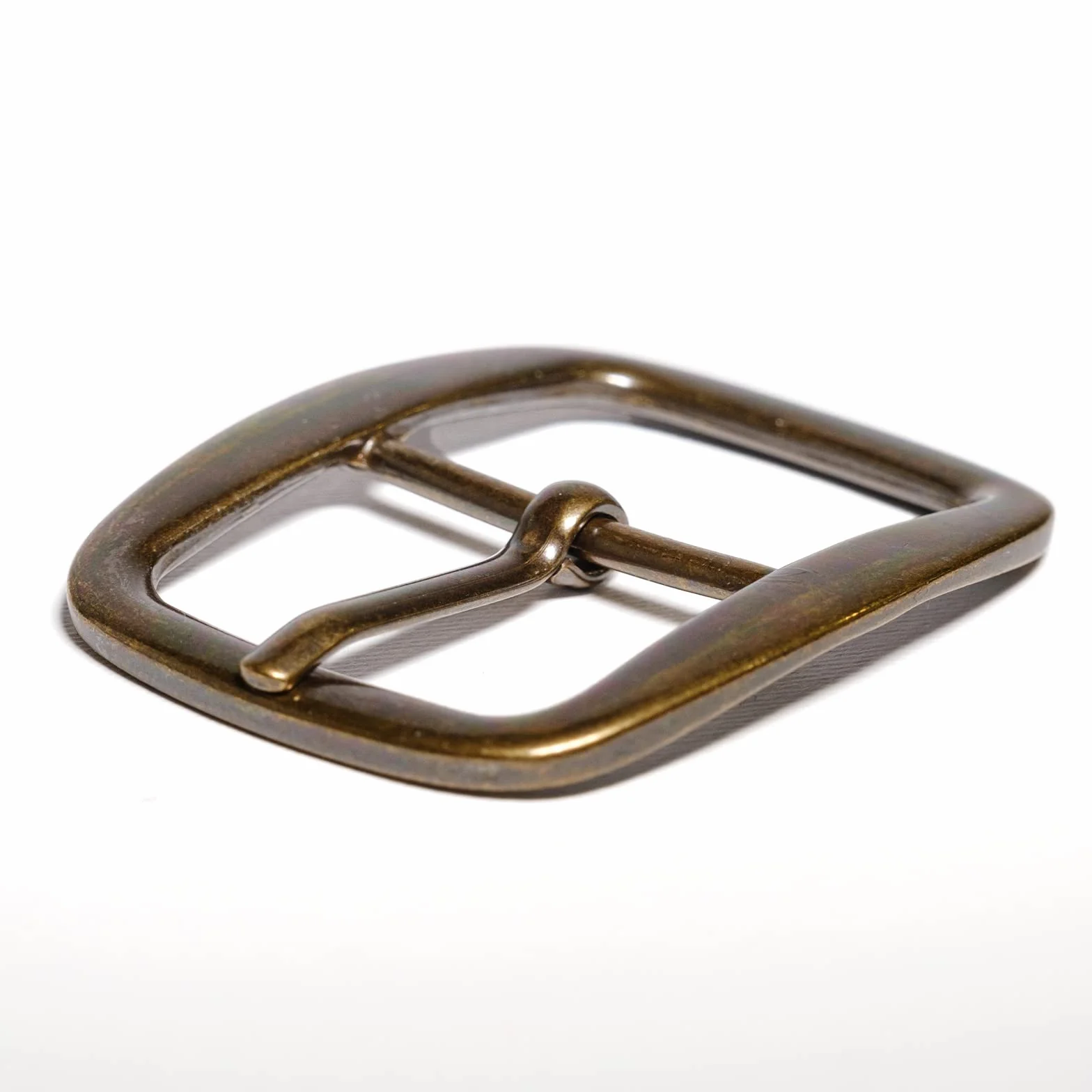 CATTANEO - Hebilla para cinturones de zamak doble DIY, clásica, hebilla de repuesto rectangular de 40 mm, hombre-mujer, fabricada en Italia, color bruñido, galvanizado latón efecto antiguo, unisex