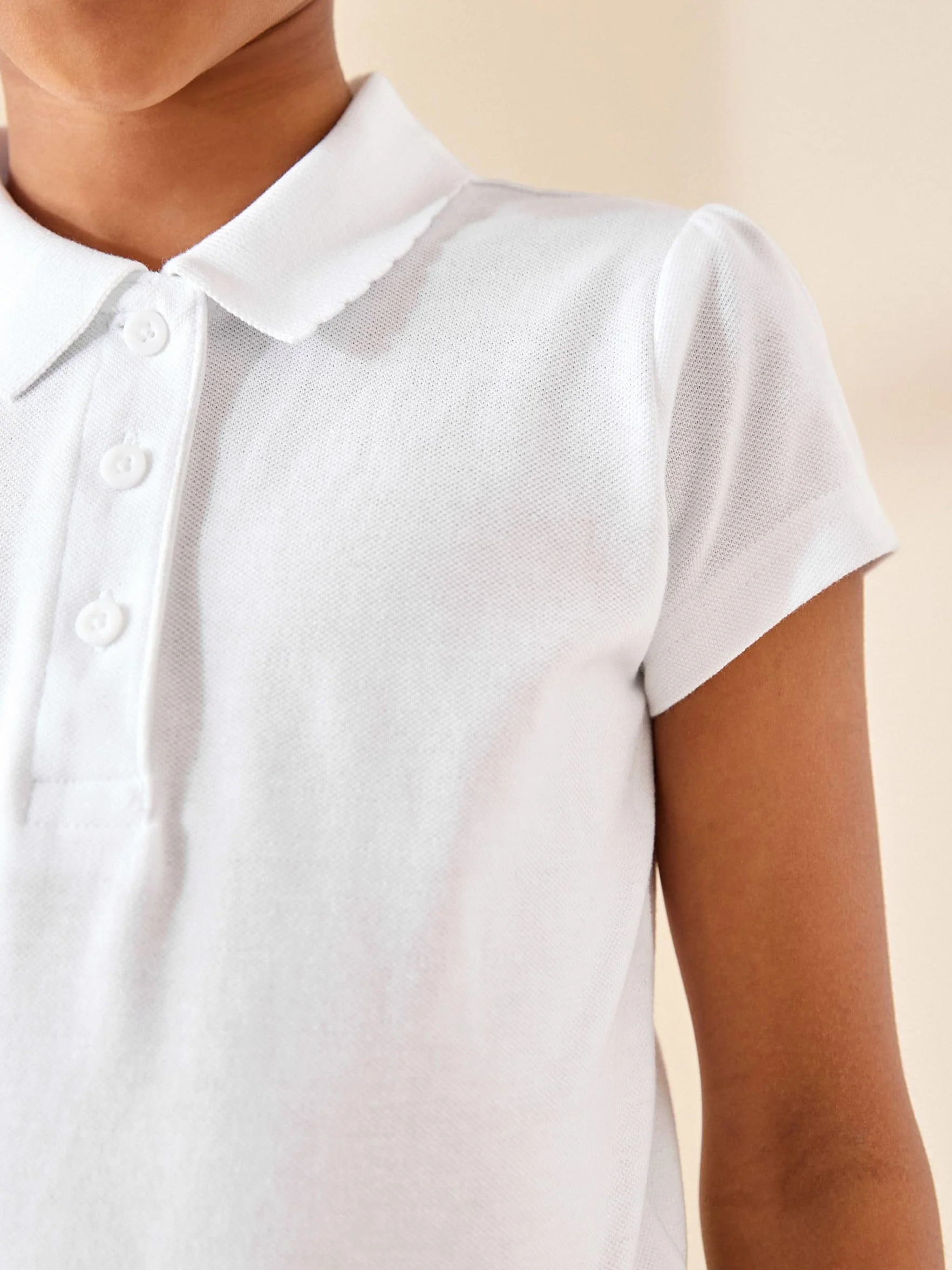 NEXT Niñas Pack de 2 Polos de Manga Corta de Corte estándar 100% algodón Blanco 6 Años