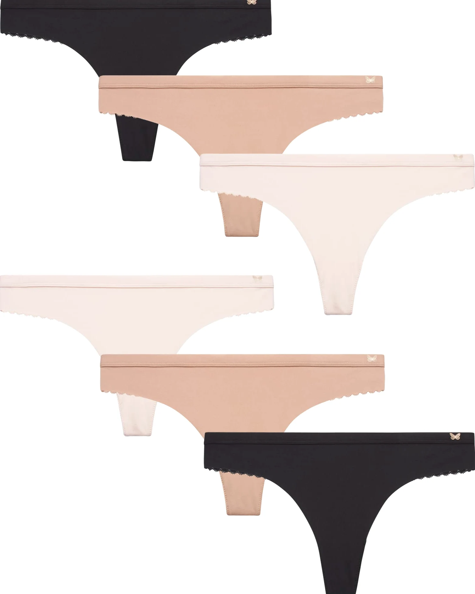 Jessica Simpson Bragas para mujer, paquete de 6 unidades, ropa interior de microfibra de encaje sin costuras para mujer (S-XL)