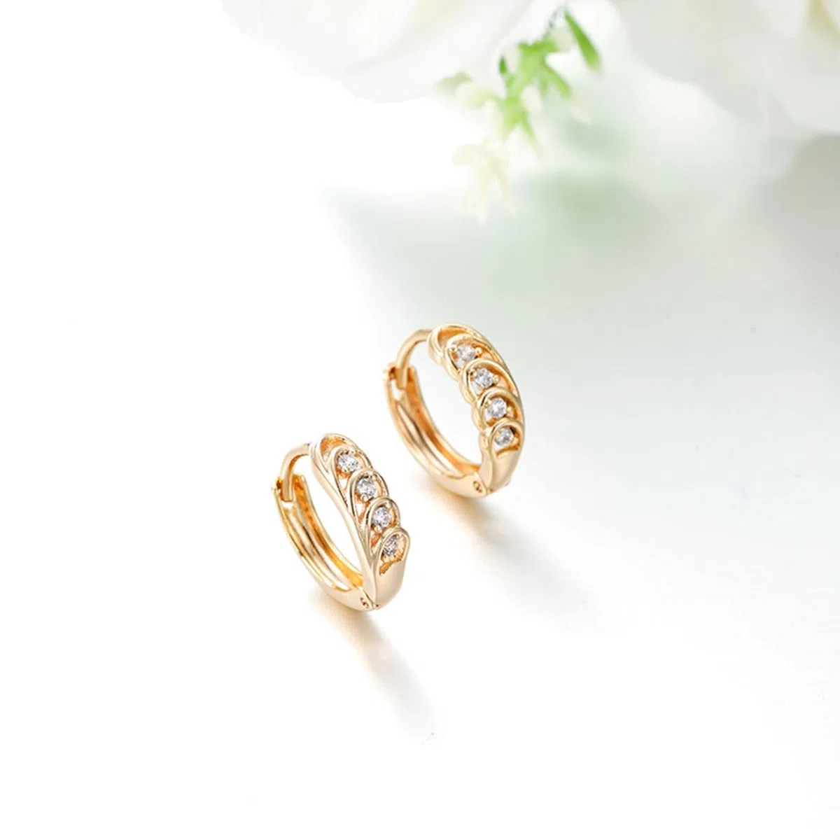 Pendientes de oro auténtico de 9 K/14 K/18 K con moissanita, oro clásico Au 375/585/750