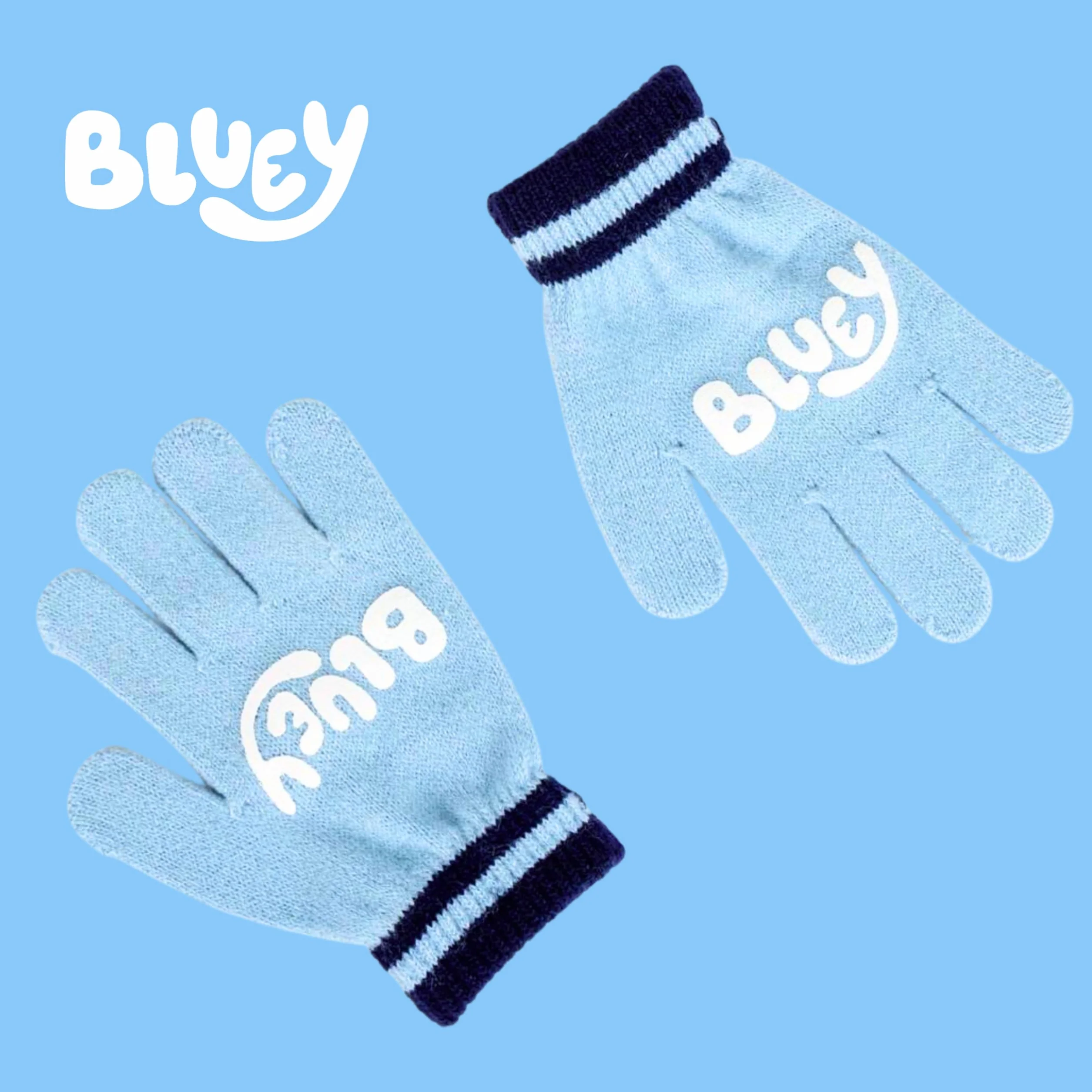Bluey Gorro y Guantes para Niño, Conjunto de Invierno para Niños, Accesorios de Invierno Infantil Diseño Bingo