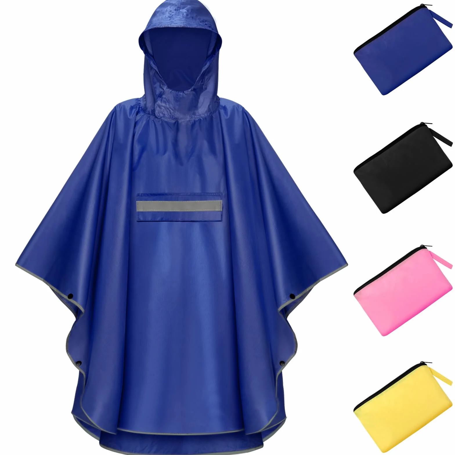 Poncho Impermeable Niño Rayas Reflectantes 120-140 cm Unisex