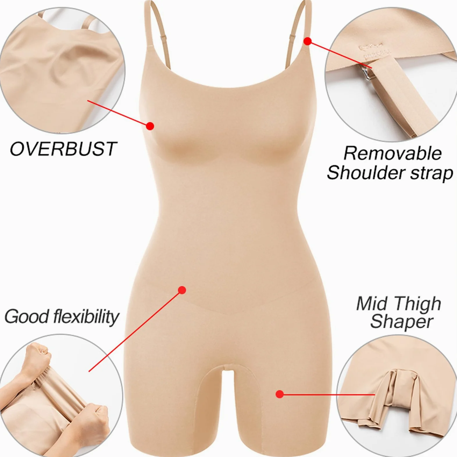 Prenda modeladora de Cuerpo Completo, Bragas Reductoras de Muslos para Levantamiento de glúteos, Entrenador de Cintura, Ropa Moldeadora de Control de Barriga, corsé, Camisolas