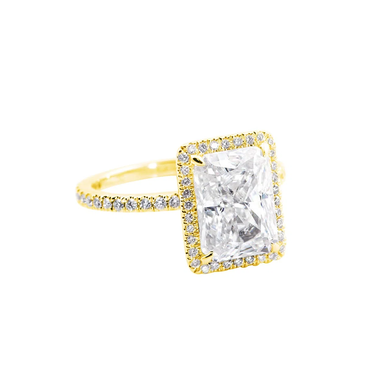 Anillos de mujer para dedo medio, anillos de compromiso para mujer, redondo con moissanite rectangular blanco