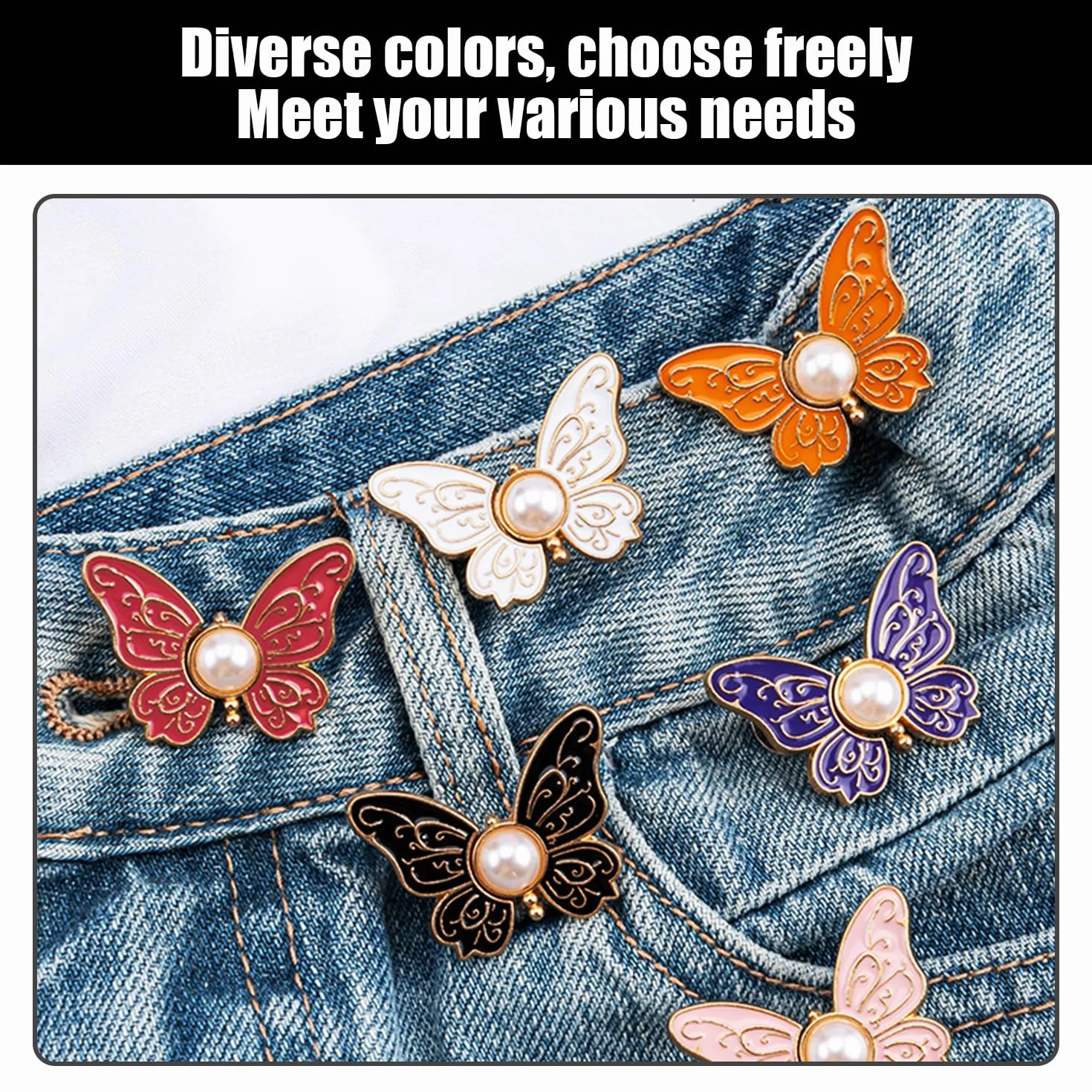 8 Pares De Hebillas De Cintura En Forma De Mariposa, Accesorios De Ajuste De La Ropa, Decoración del Cinturón De Vestir, Piezas A Juego para El Uso Diario De Las Mujeres.