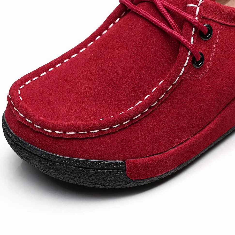 rismart Mujer Zapatos Formal Plataforma Oculto Tacón Cuña Gamuza Zapatillas De Moda
