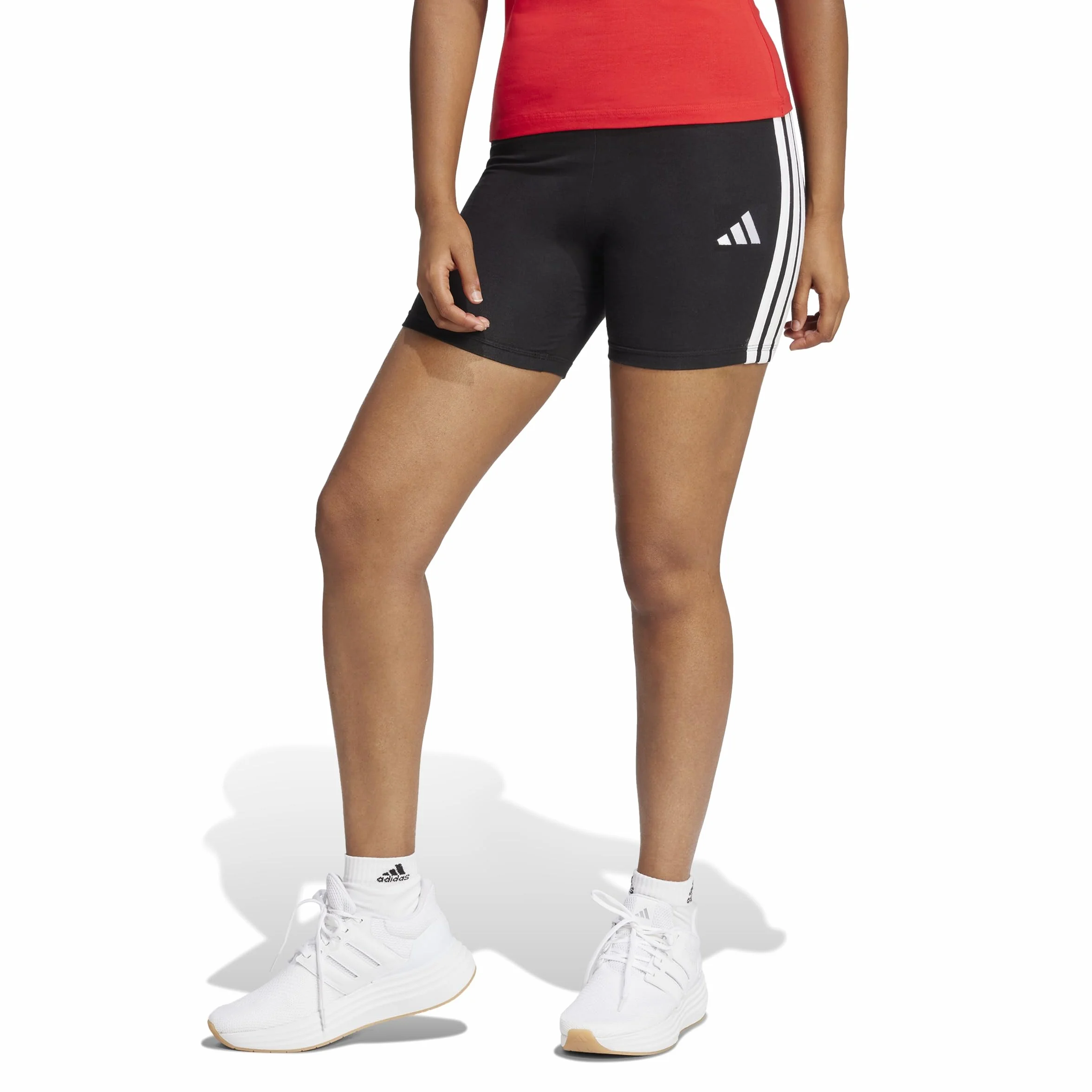 adidas Women's Mallas Cortas Essentials High Waisted Biker 3 Bandas