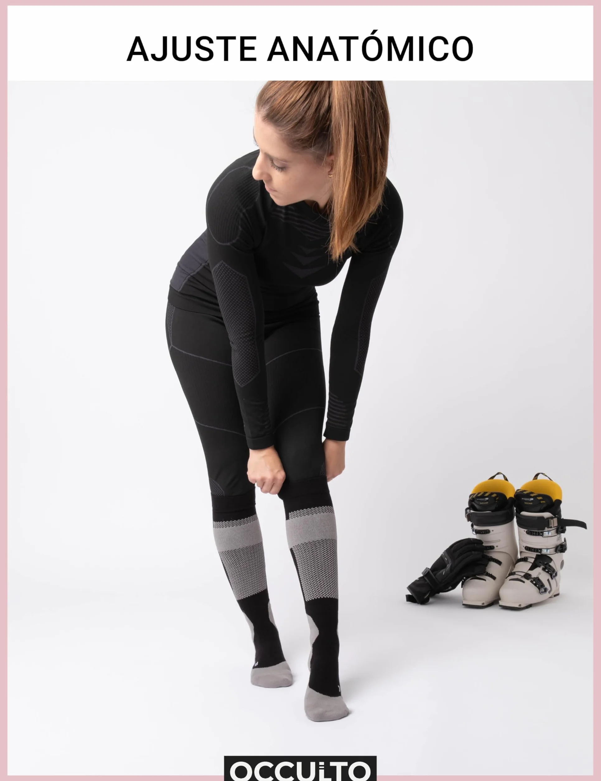 Occulto Calcetines de Esquí de Compresion para Mujer & Hombre 2 pares (modelo: Taylor)