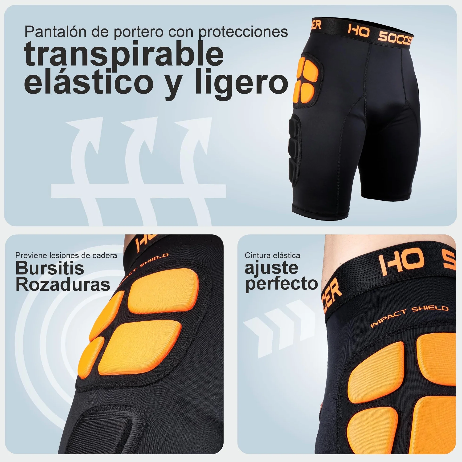 Ho Soccer Pantalones Cortos de Portero Short Impact Shield JR