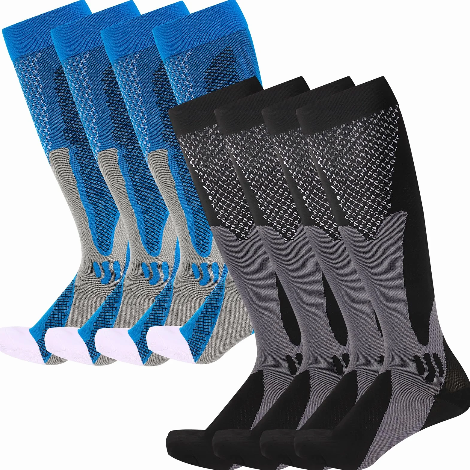 Utensilsto Calcetines de Compresión Unisex 15-25 mmHg Deportivos Elásticos Hombre Mujer Correr