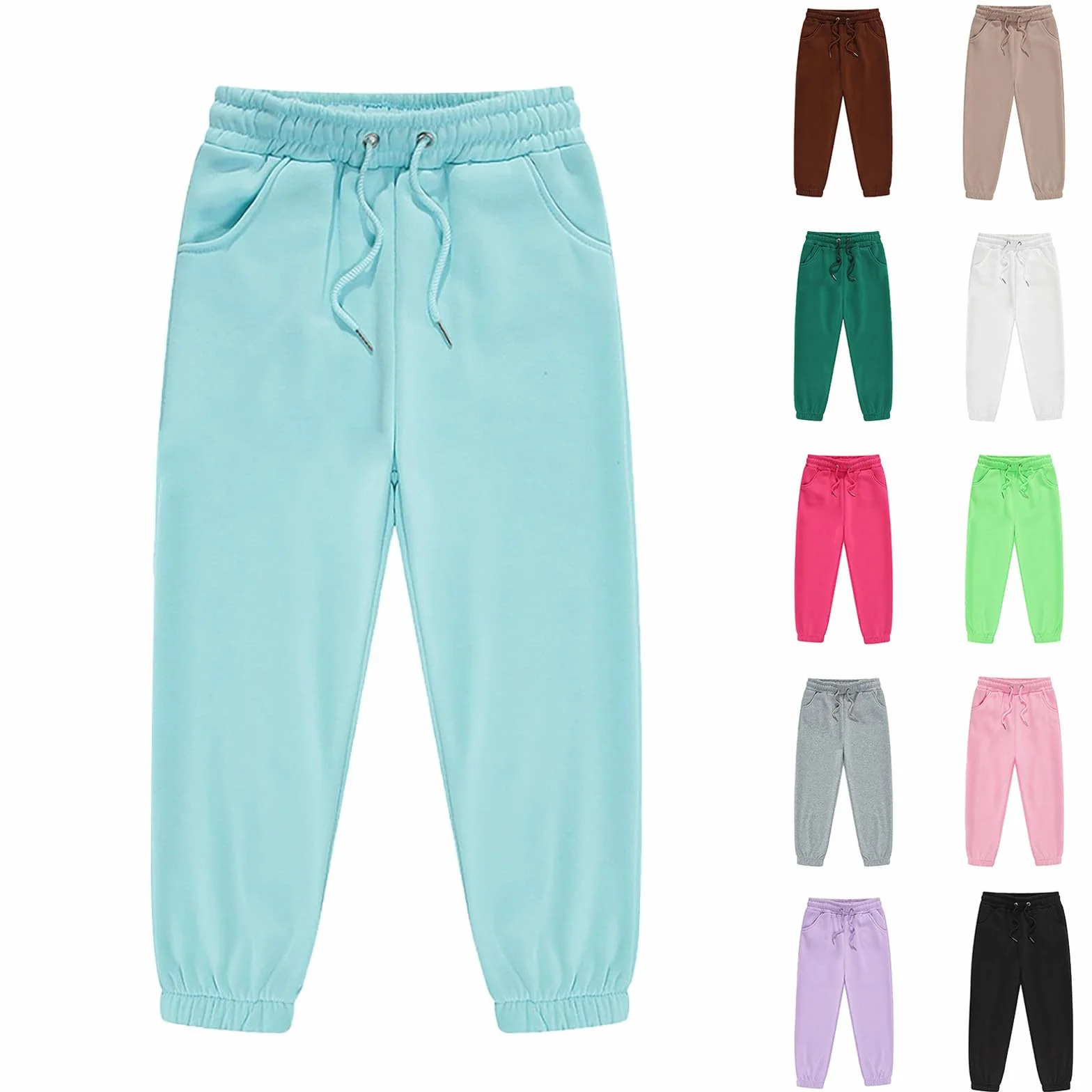 Pantalones de niña de invierno largos deportivos para niños, pantalones de chándal elásticos, cómodos leggings de algodón para niñas, para jugar, correr, ocio