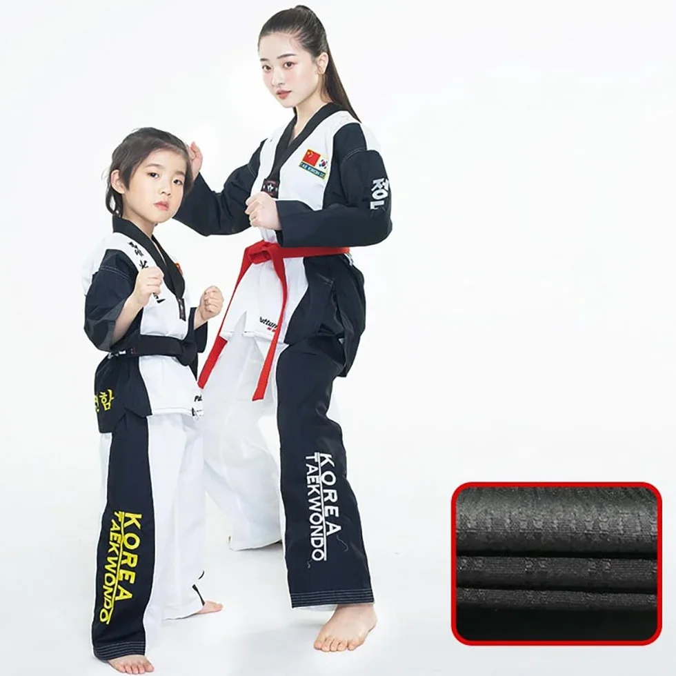 Taekwondo Gi Set Dobok Standard Uniform TKD Traje con cinturón 150 cm