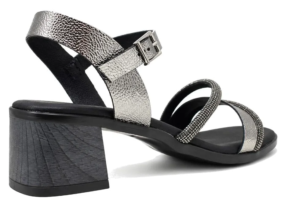 Sandalias de tacón medio Oh! My Sandals 5905 Acero para mujer - Sandalias de fiesta tiras Brillantes - Mujer