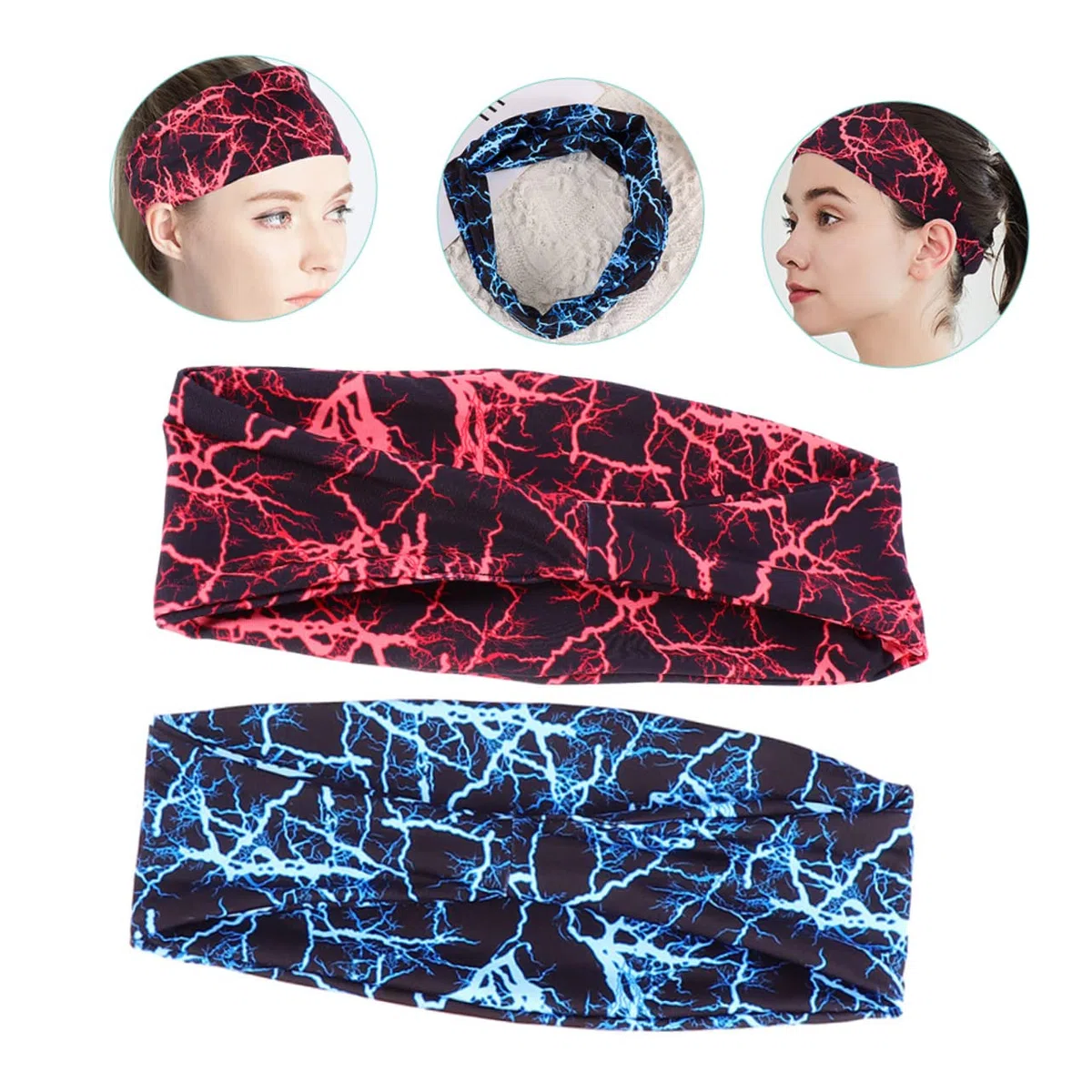 INOOMP 10piezas Bandas De Sudor Multifuncionales Deporte Bandas De Cabello Transpirables Absorbentes y para Ejercicio y Actividades