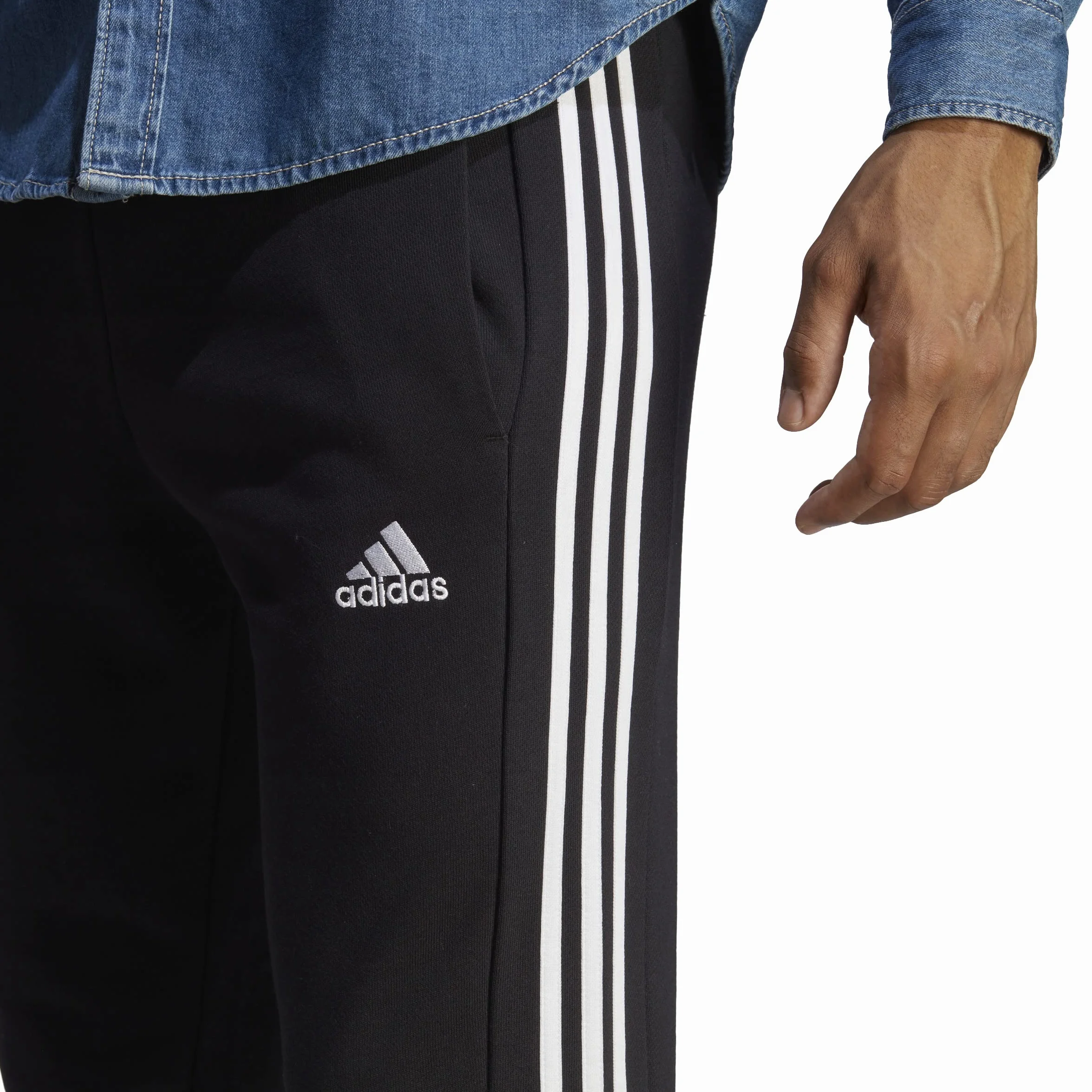 adidas Essentials French Terry Tapered Cuff 3-Stripes Pants - Pants Hombre